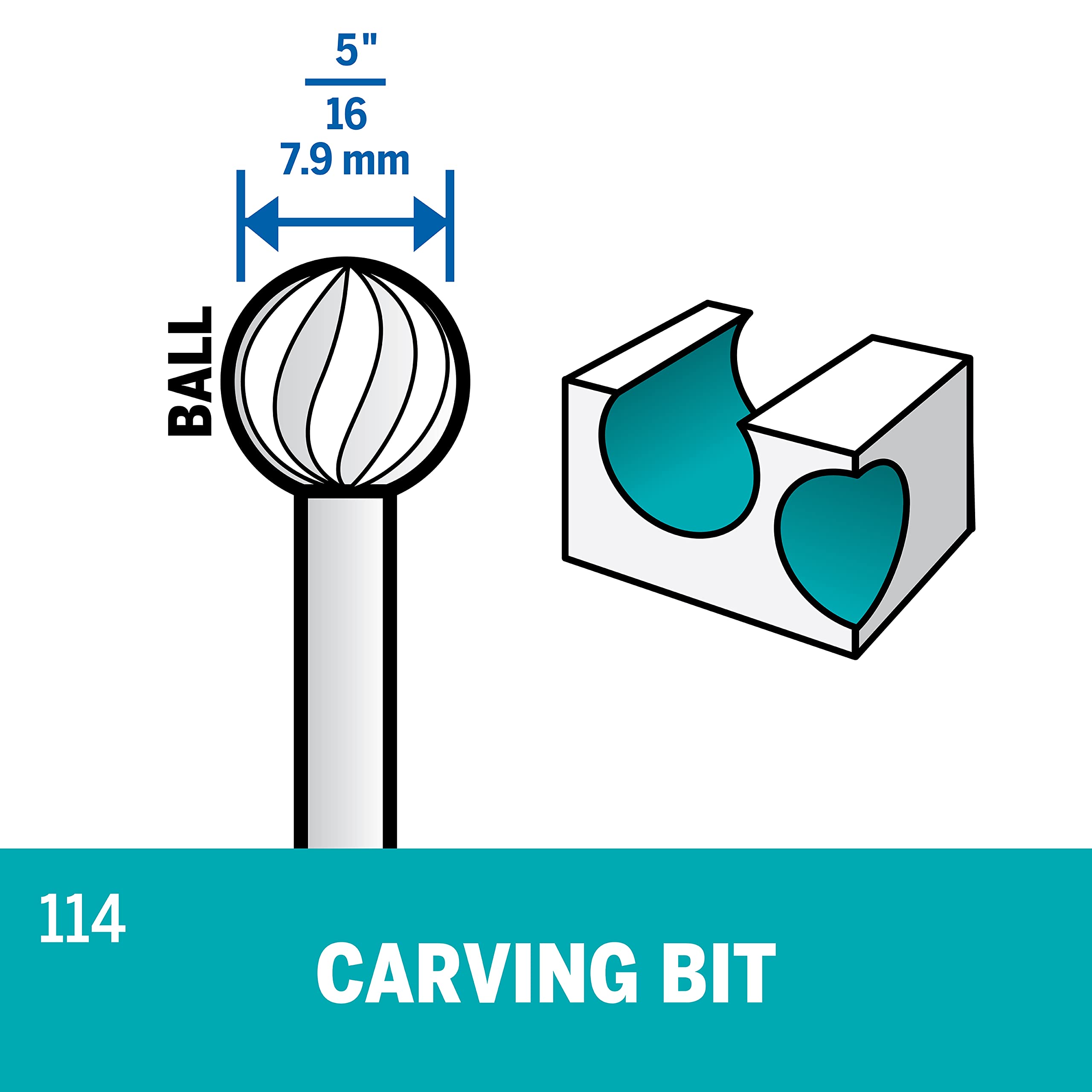 Dremel 114 Rotary Tool Accessory Carving Bit- Perfect for Wood, Plastic, and Soft Metals - Image 3