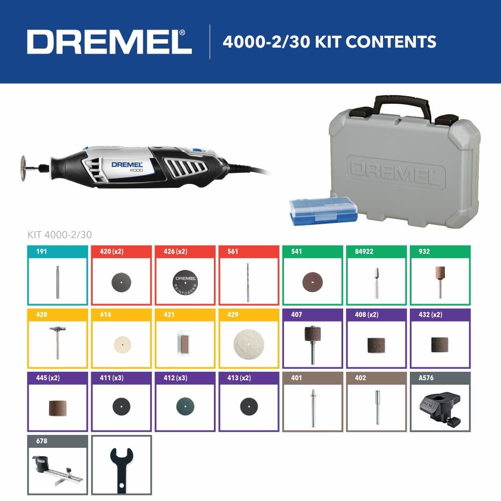 Dremel 4000-2/30 120 V Variable Speed High Performance Rotary Tool Kit - Image 3