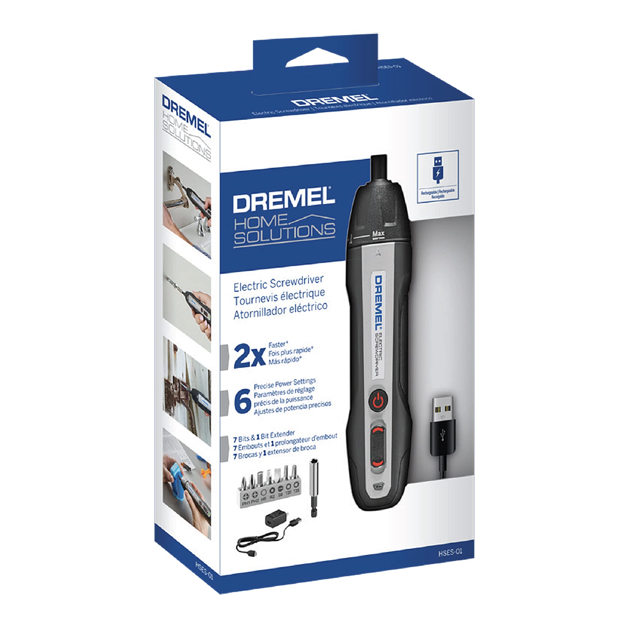 Dremel 4V Cordless Screwdriver Kit with 6 Power Settings and Smart Stop Technology, Includes 7 Screwdriver Bits, 1 Bit Extender, USB Cable and Power Adapter, HSES-01 - Image 13