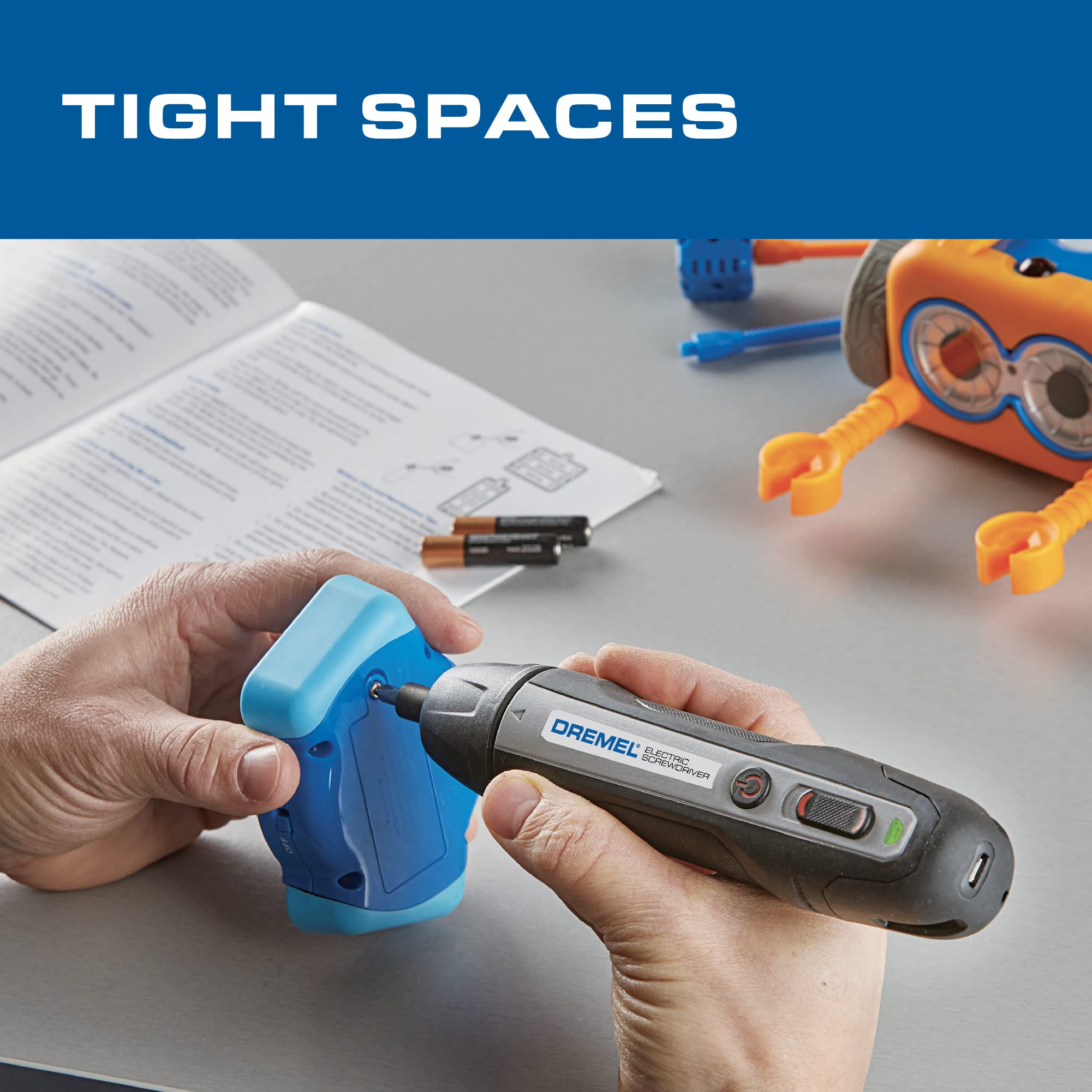 Dremel 4V Cordless Screwdriver Kit with 6 Power Settings and Smart Stop Technology, Includes 7 Screwdriver Bits, 1 Bit Extender, USB Cable and Power Adapter, HSES-01 - Image 7