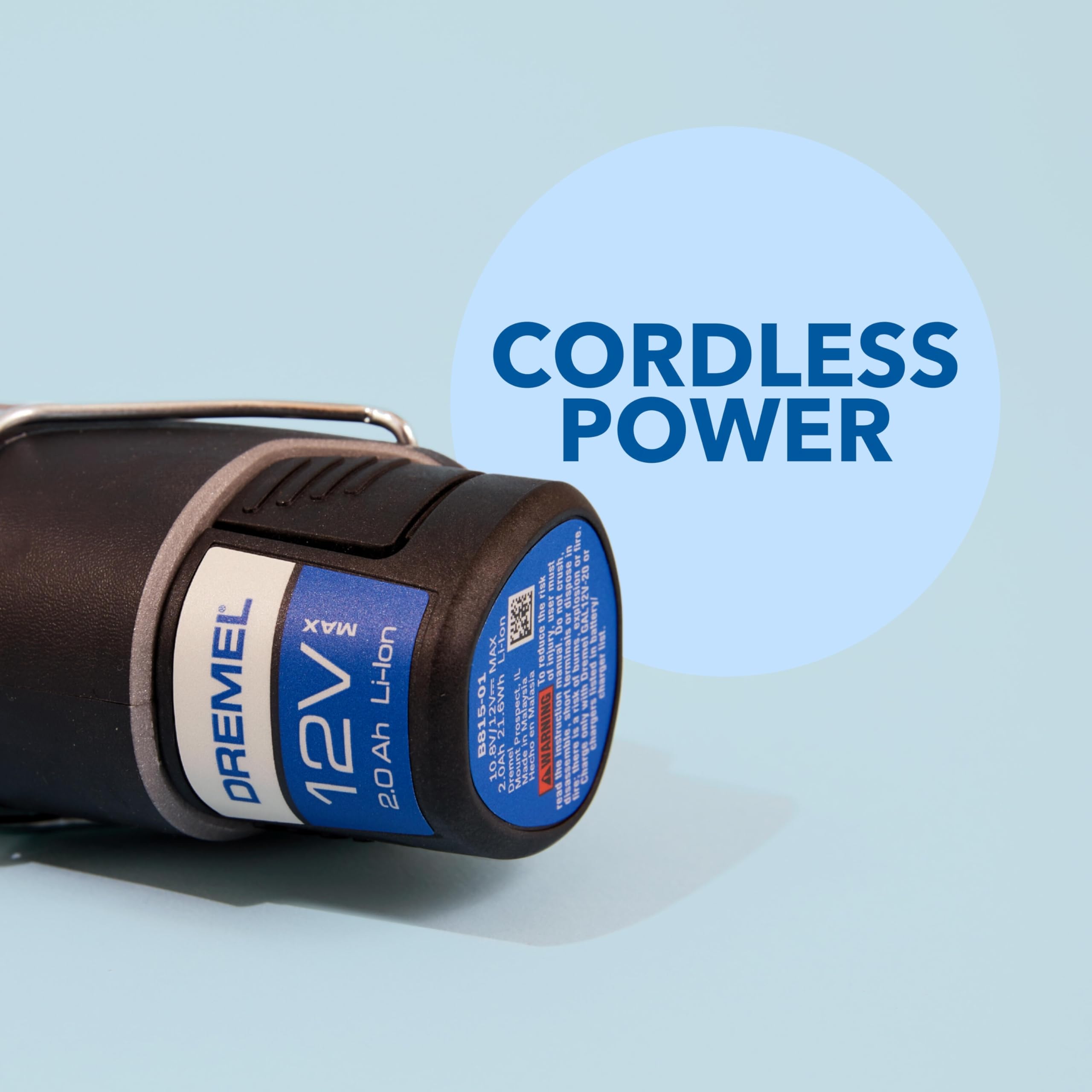 Dremel 8240-5 12V Cordless Rotary Tool Kit with Variable Speed and Comfort Grip - Includes 2AH Battery Pack, Charger, 5 Accessories, Wrench, and Tool Fabric Carry Bag - Image 5