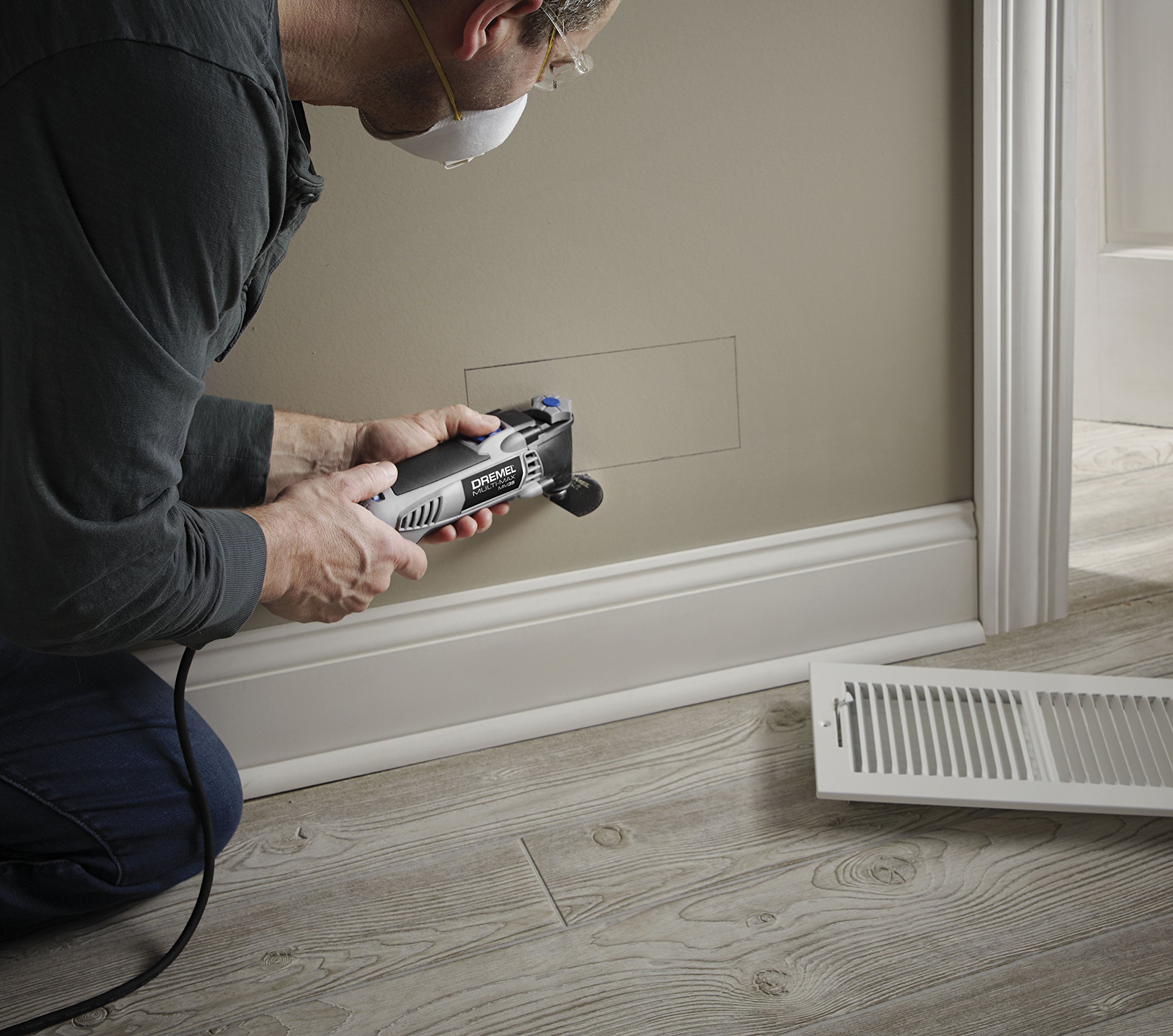 Dremel Multi-Max 3.5 Amp Oscillating Tool Kit with Tool-LESS Accessory Change- Multitool with 12 Accessories- Compact Head & Angled Body- Drywall, Nails, Remove Grout & Sanding- MM35-01 - Image 8