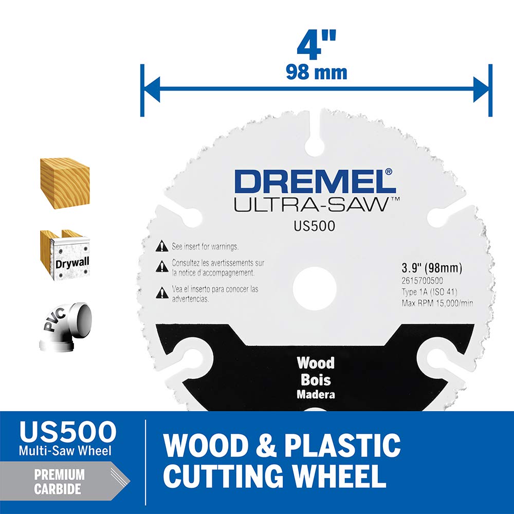 Dremel US40 Ultra-Saw Corded Compact Saw Tool Kit with 3 Cutting Wheels and Auxiliary Handle - Image 5