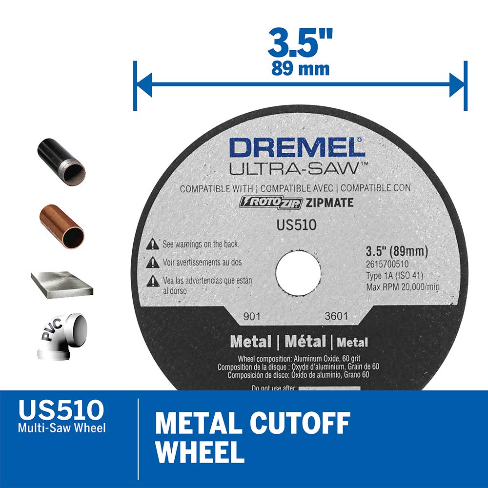 Dremel US40 Ultra-Saw Corded Compact Saw Tool Kit with 3 Cutting Wheels and Auxiliary Handle - Image 6