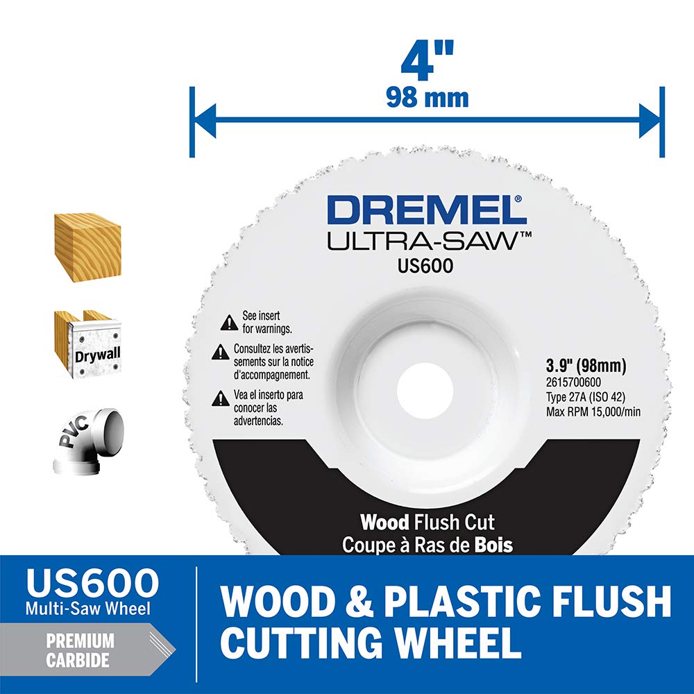 Dremel US40 Ultra-Saw Corded Compact Saw Tool Kit with 3 Cutting Wheels and Auxiliary Handle - Image 7